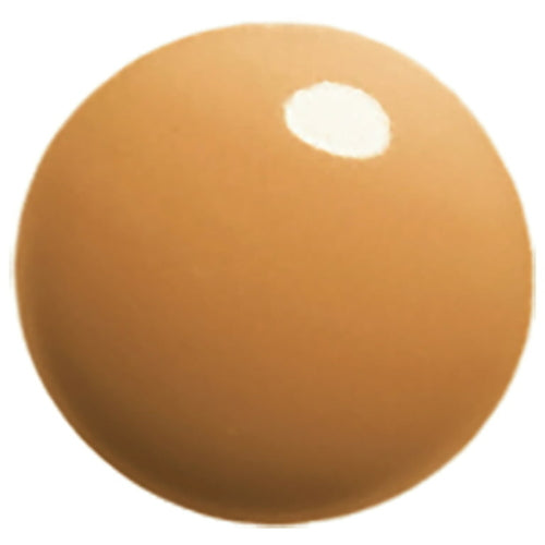 Brown sphere with a white spot on a white background