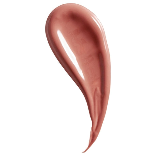 Nude-colored liquid makeup swatch on a white background