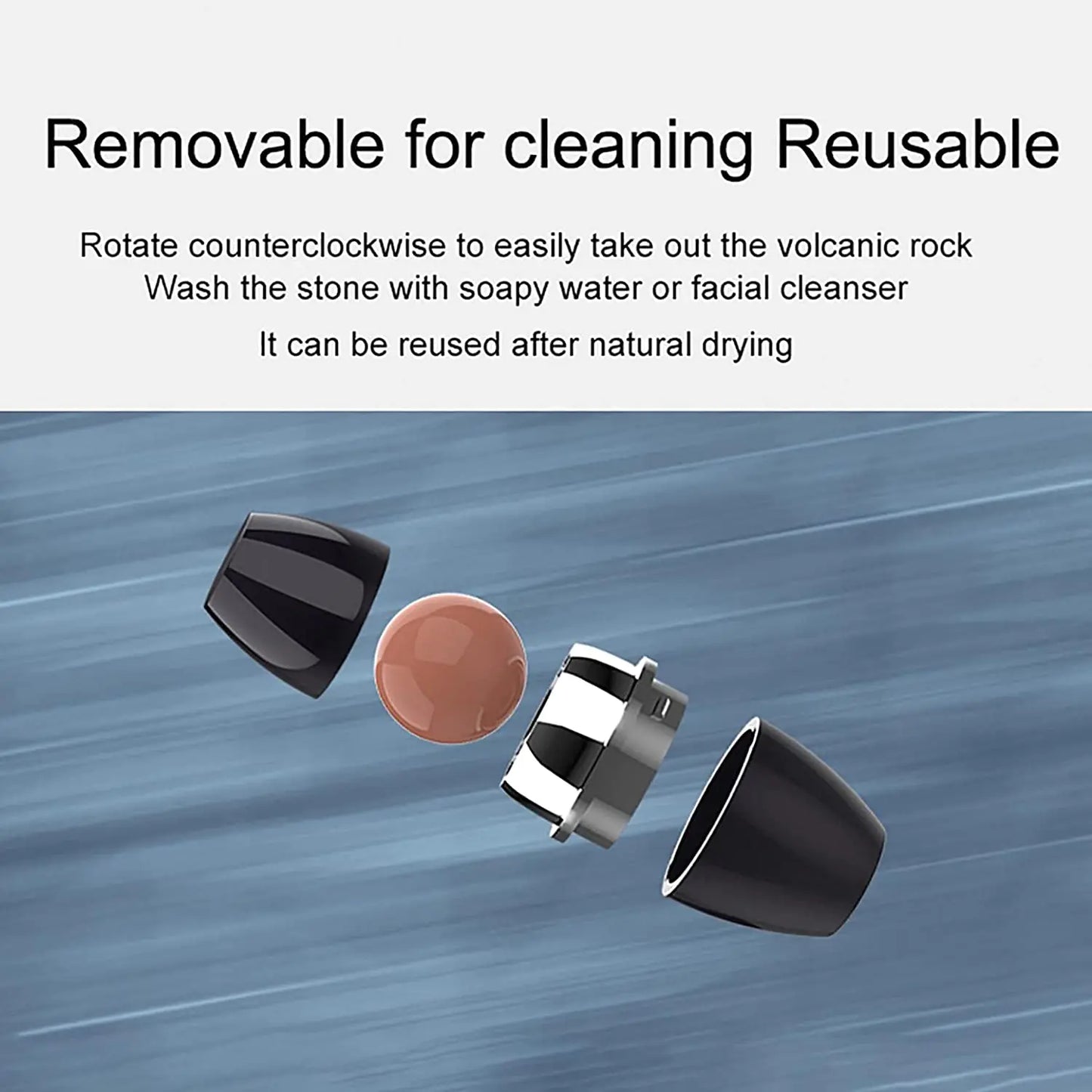 Oil-absorbing volcanic roller for oily T-zones