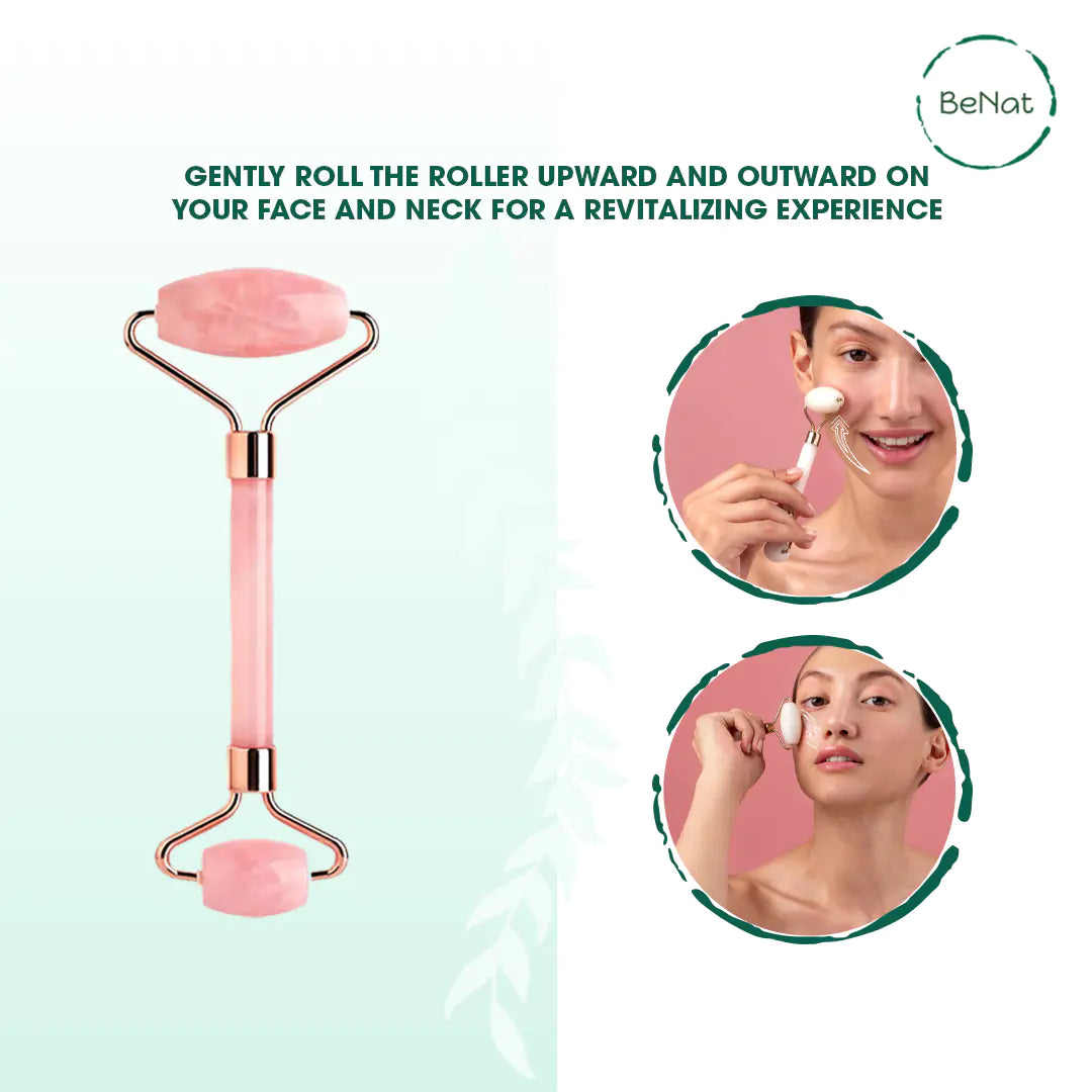 Glow Up Rose Quartz Face Roller - ShineFree Skin | Radiant Skincare Tools for Glowing Skin