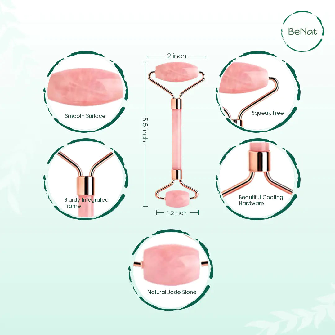 Glow Up Rose Quartz Face Roller - ShineFree Skin | Radiant Skincare Tools for Glowing Skin