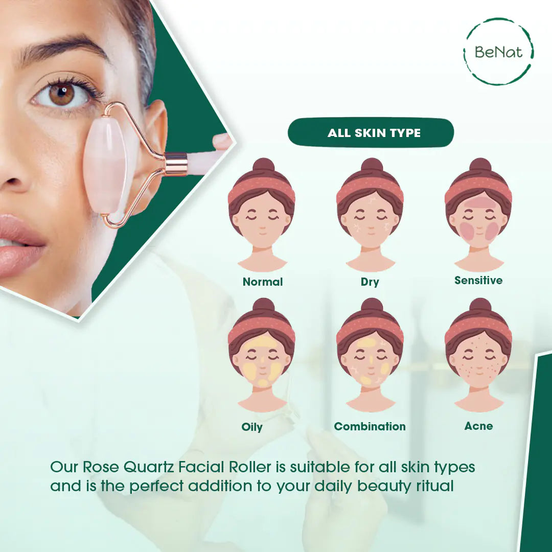 Glow Up Rose Quartz Face Roller - ShineFree Skin | Radiant Skincare Tools for Glowing Skin